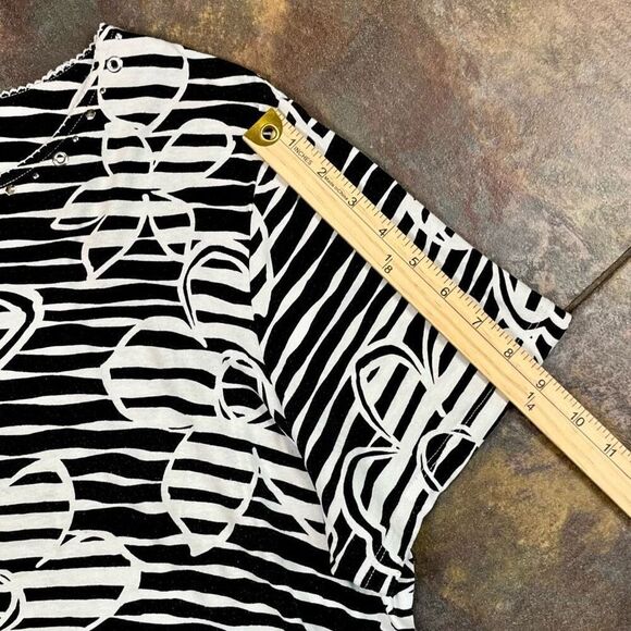 Alfred Dunner Striped Floral Short Sleeve Blouse 2X - Picture 5 of 9